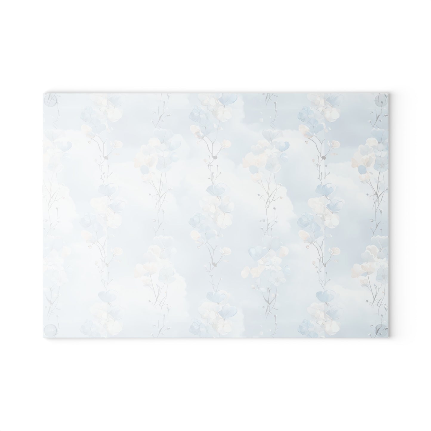 Monogrammed Blue Floral Glass Cutting Board – Personalize