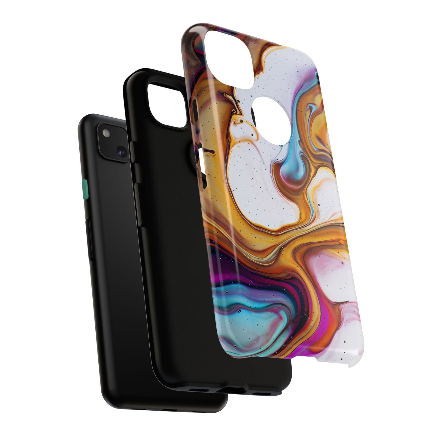Artistic Phone Case, Tough Cases with Colorful Marble Design