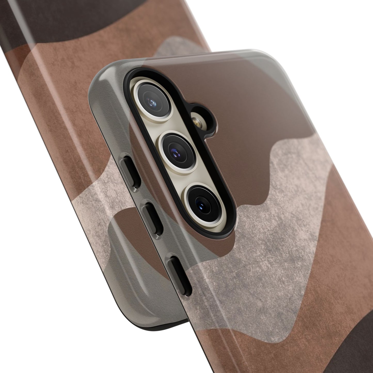 Abstract Earthtone Phone Case — Brown Layered Rugged Tough Case