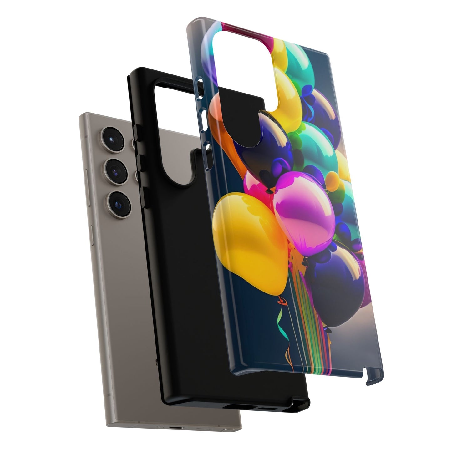 Colorful Balloon Tough Phone Case — Vibrant Party Balloons Protective Cover