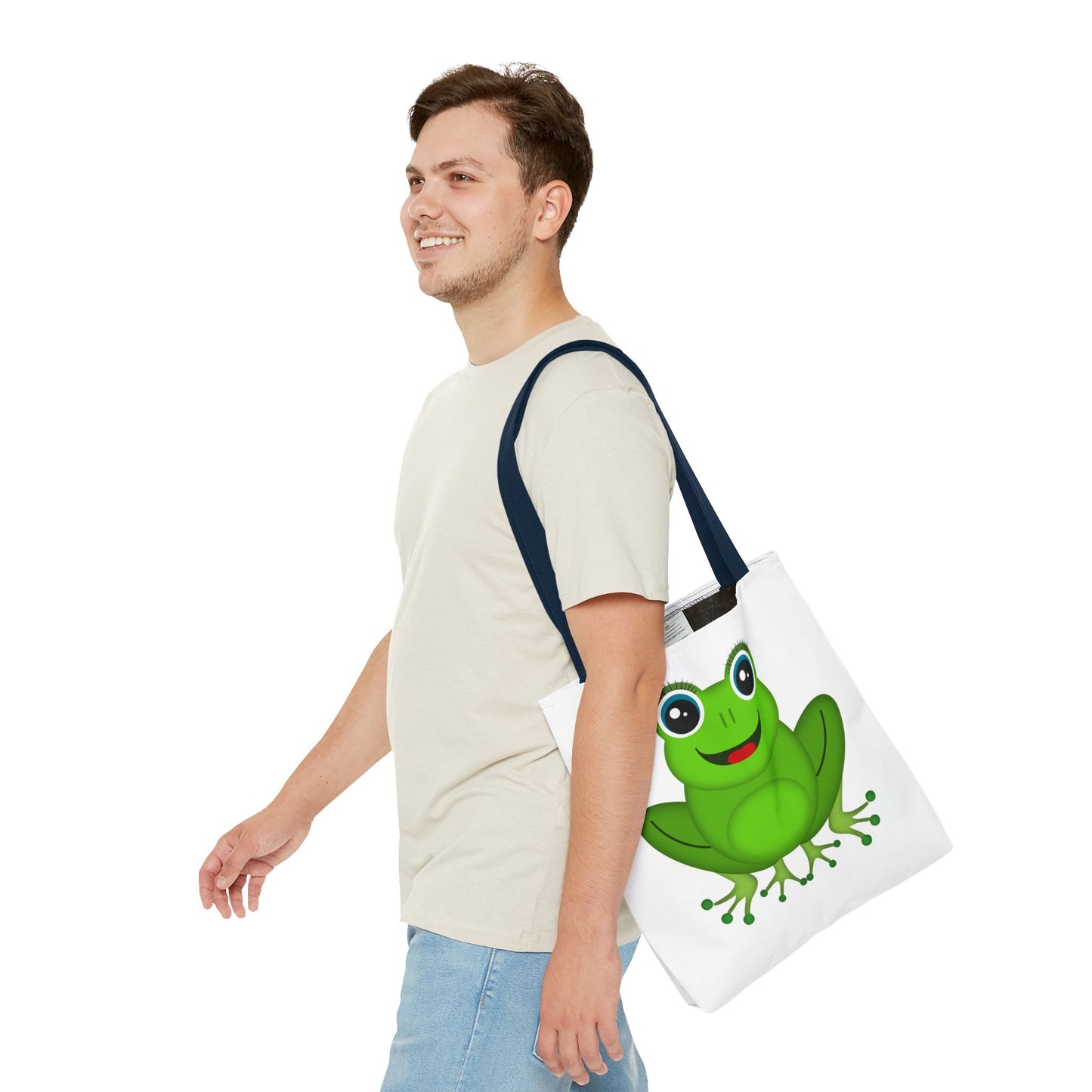Cute Frog Tote Bag, Eco-Friendly Shopping Bag, Fun Gift for Kids, Frog Lovers, Bag for Nature Outings, Unique Frog Design