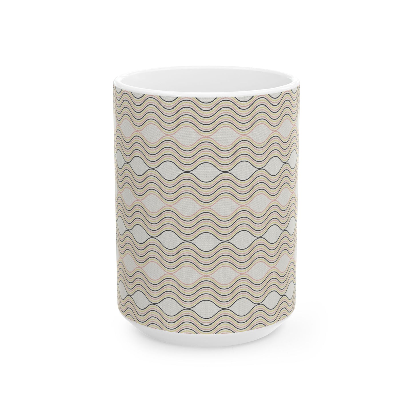 Wave Pattern Ceramic Mug - Cozy Coffee Cup, Unique Gift for Tea Lovers, Home Decor, Housewarming, Birthday, Holiday