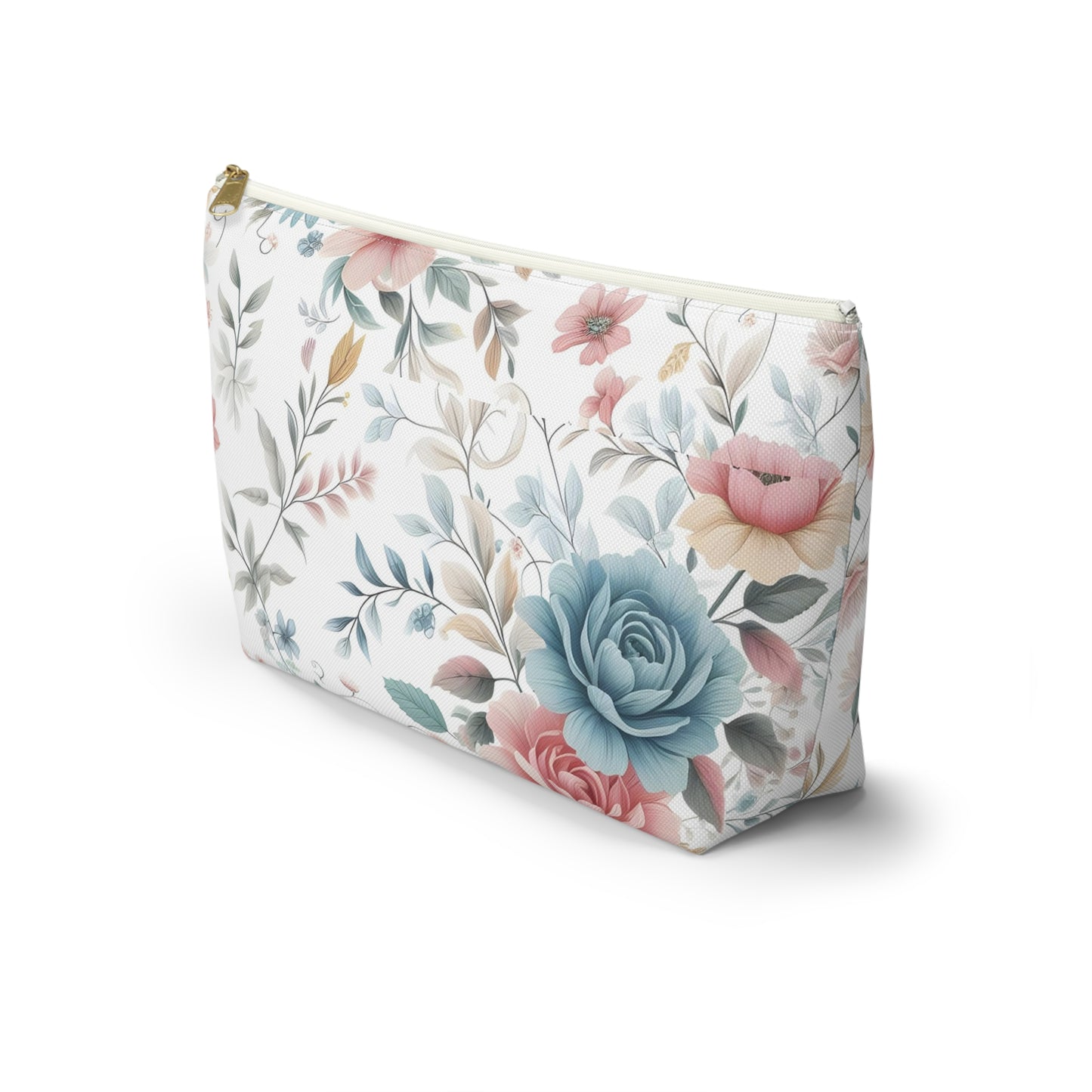 Floral Accessory Pouch, Makeup Bag, Cosmetic Case, Travel Organizer, Gift for Her, Floral Print Pouch