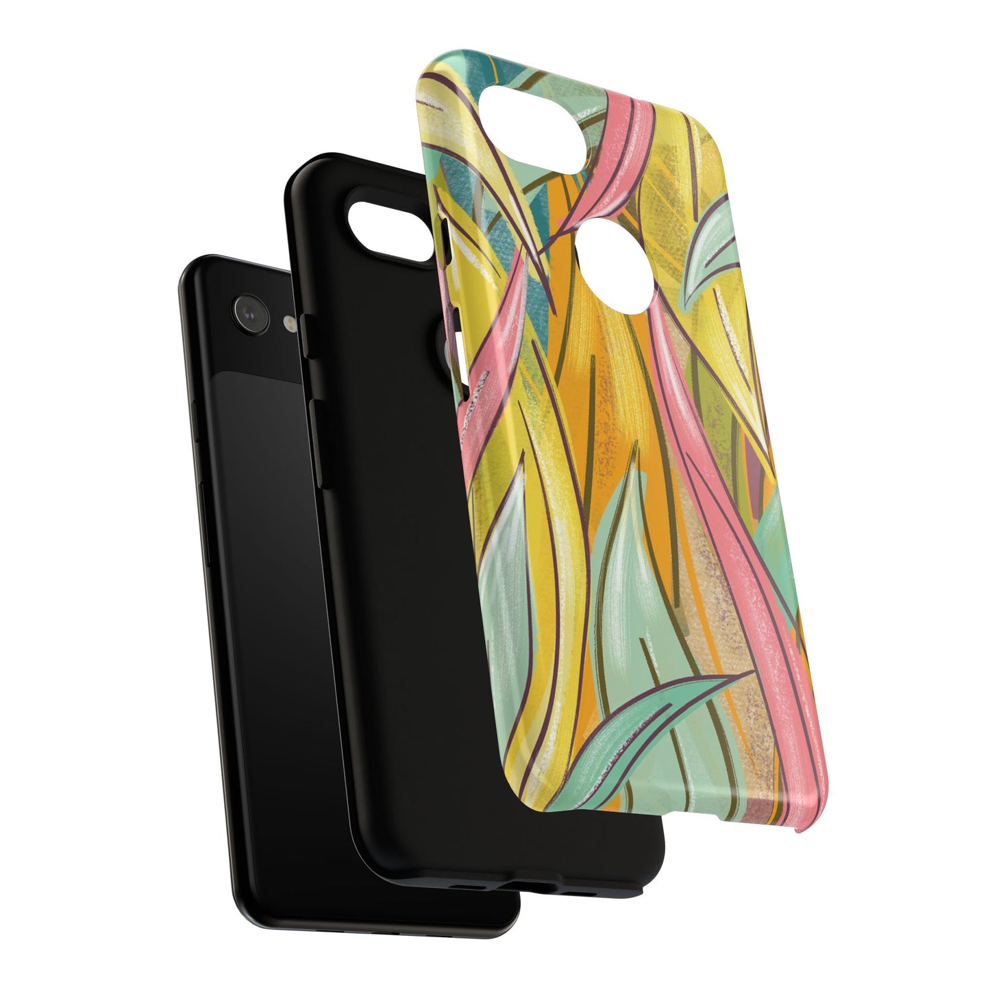 Vibrant Phone Case with Colorful Leaf Design, Tough Cases for Nature Lovers, Eco-Friendly Gift, Summer Vibes, Floral Phone Cover