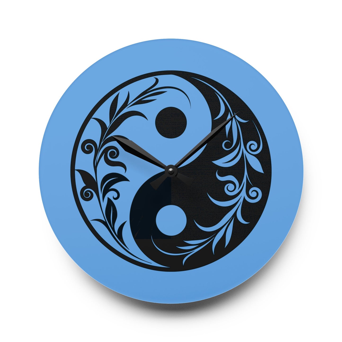 Yin Yang Acrylic Wall Clock, Bohemian Decor, Modern Home Accent, Statement Art, Gift for Yoga Lovers, Unique Wall Art