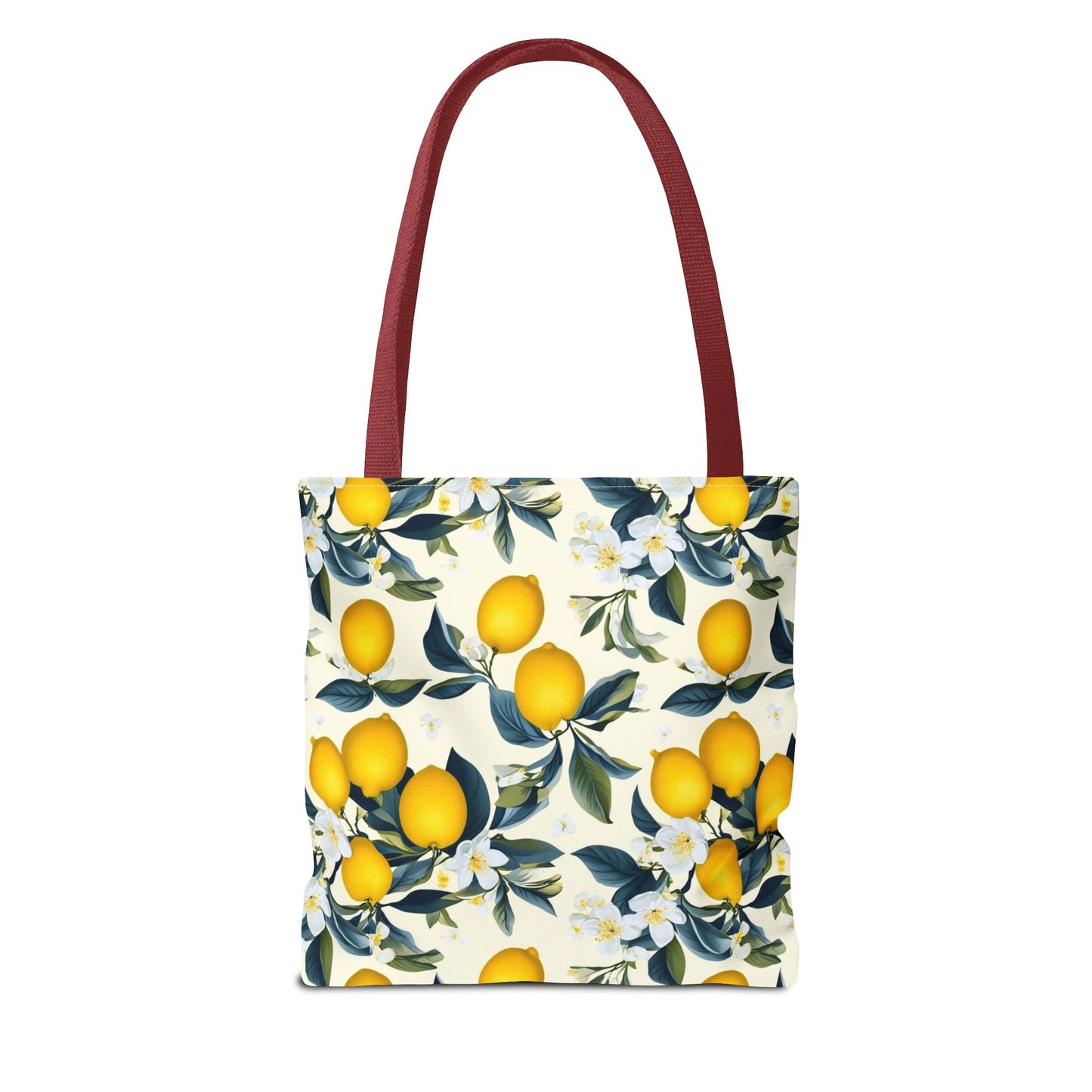 Lemon Blossom All-Over Print Tote Bag — Citrus Floral Market Bag