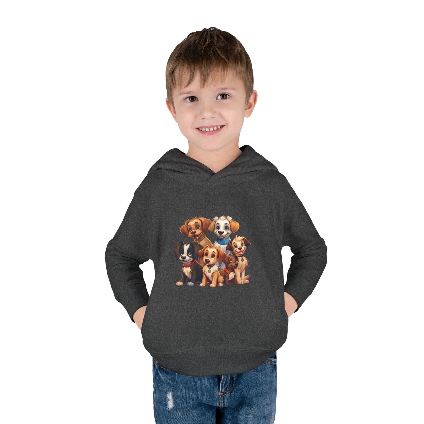Adorable Puppy Print Toddler Hoodie, Cute Kids Fleece Pullover, Dog Lover Gift, Warm Hoodie for Boys & Girls, Pet Themed Clothes