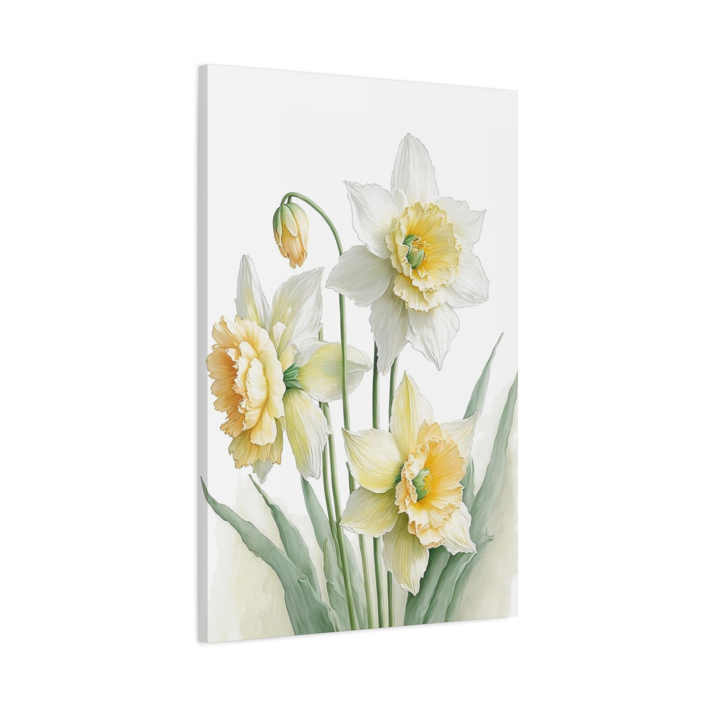 Matte Canvas, Stretched, 1.25" beautiful flowers white and yellow.
