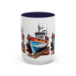 Nautical Accent Coffee Mug | Perfect for Boat Lovers, Sailor Gifts, Coastal Decor, Unique Gift Idea, Custom Artwork Mug
