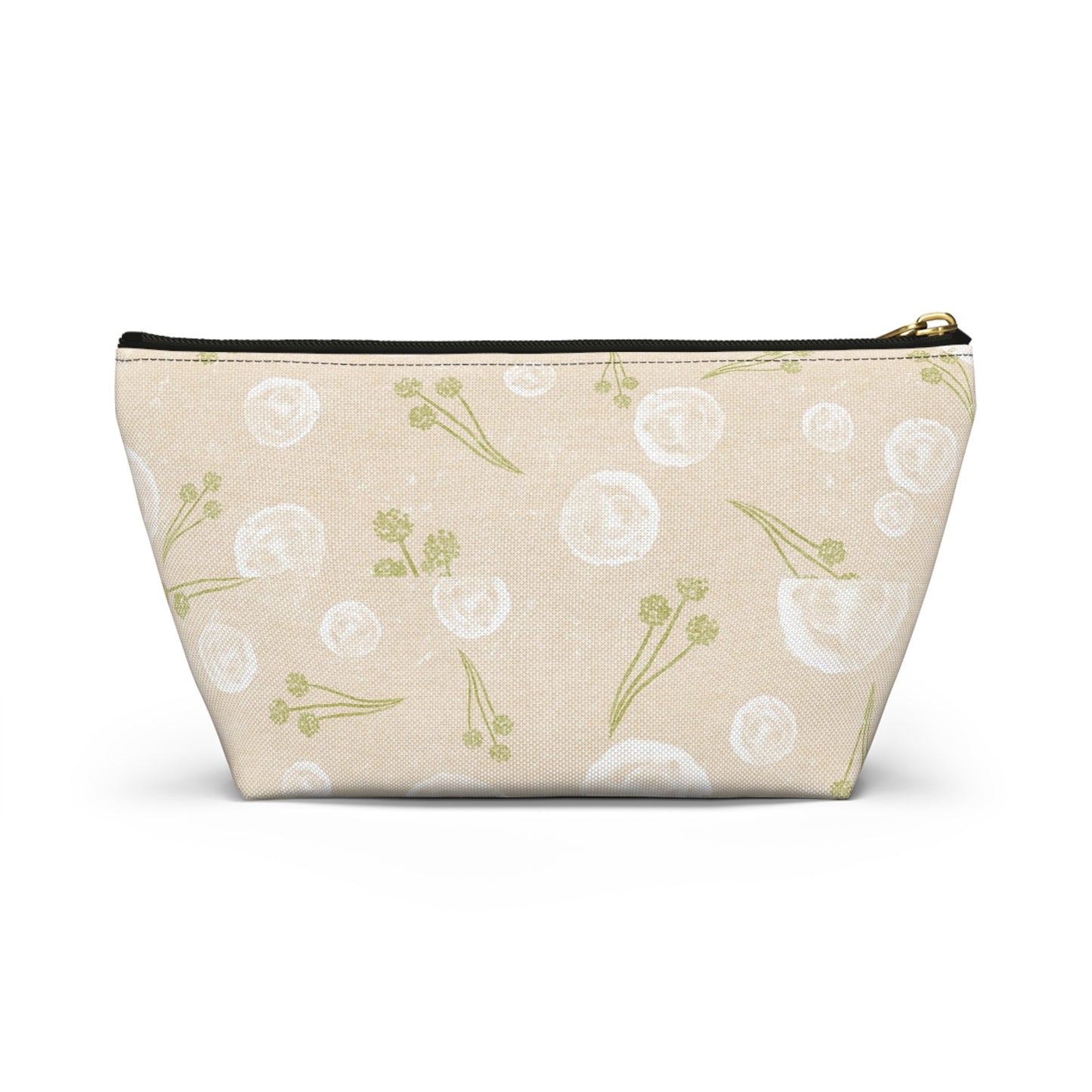 Floral Accessory Pouch, Makeup Bag, Travel Organizer, Gift for Her, Greenery Design, Cosmetic Case, Cute Storage