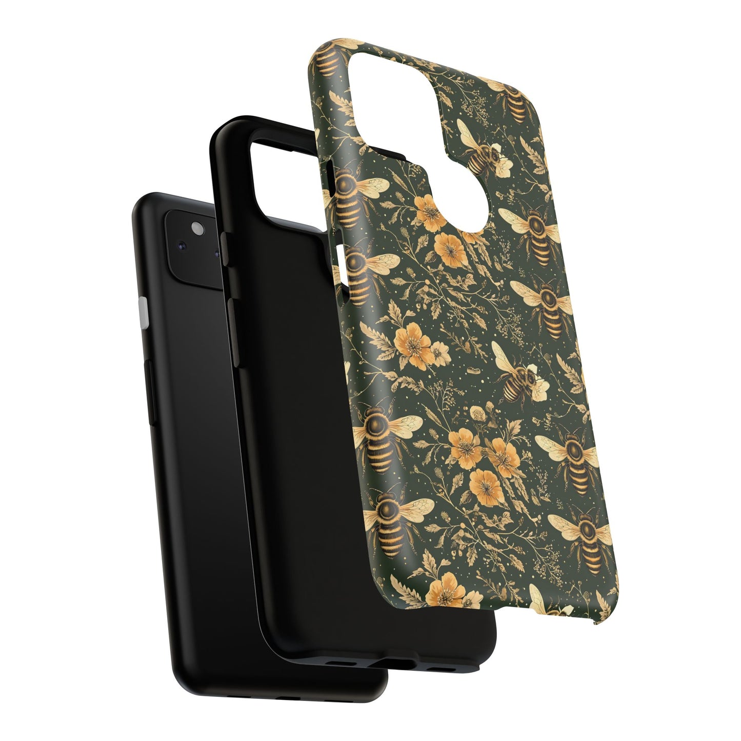 Nature-Inspired Phone Case, Tough Cases for Nature Lovers, Floral Bee Design, Eco-Friendly Gift, Summer Vibes, Trendy Phone Accessory,