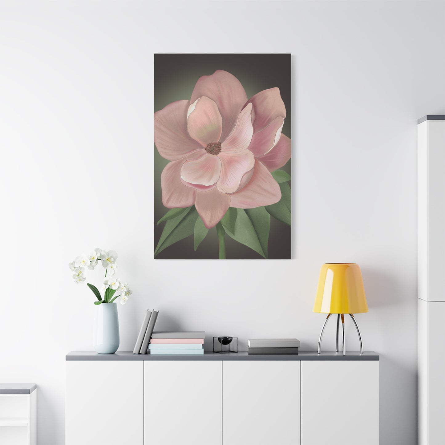 Matte Canvas, Stretched, 1.25" Pink Flowers