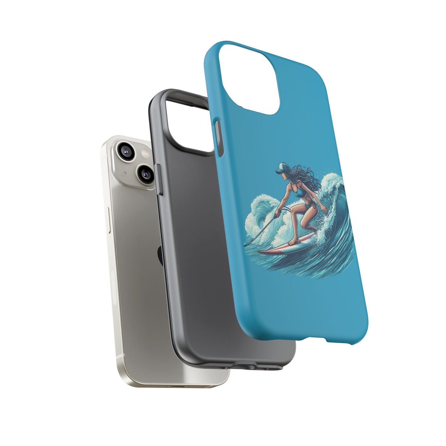 Surfing Phone Case, Coastal Vibes Phone Cover, Tough Cases for Beach Lovers, Ocean Art Phone Accessories, Summer Gift Idea