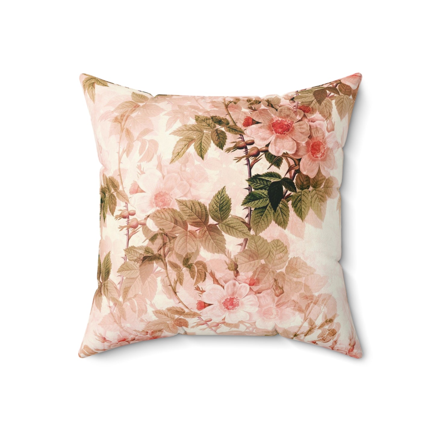 Floral Faux Suede Pillow, Decorative Cushion, Boho Home Decor, Throw Pillow for Living Room, Couch Pillow, Mother's Day Gift