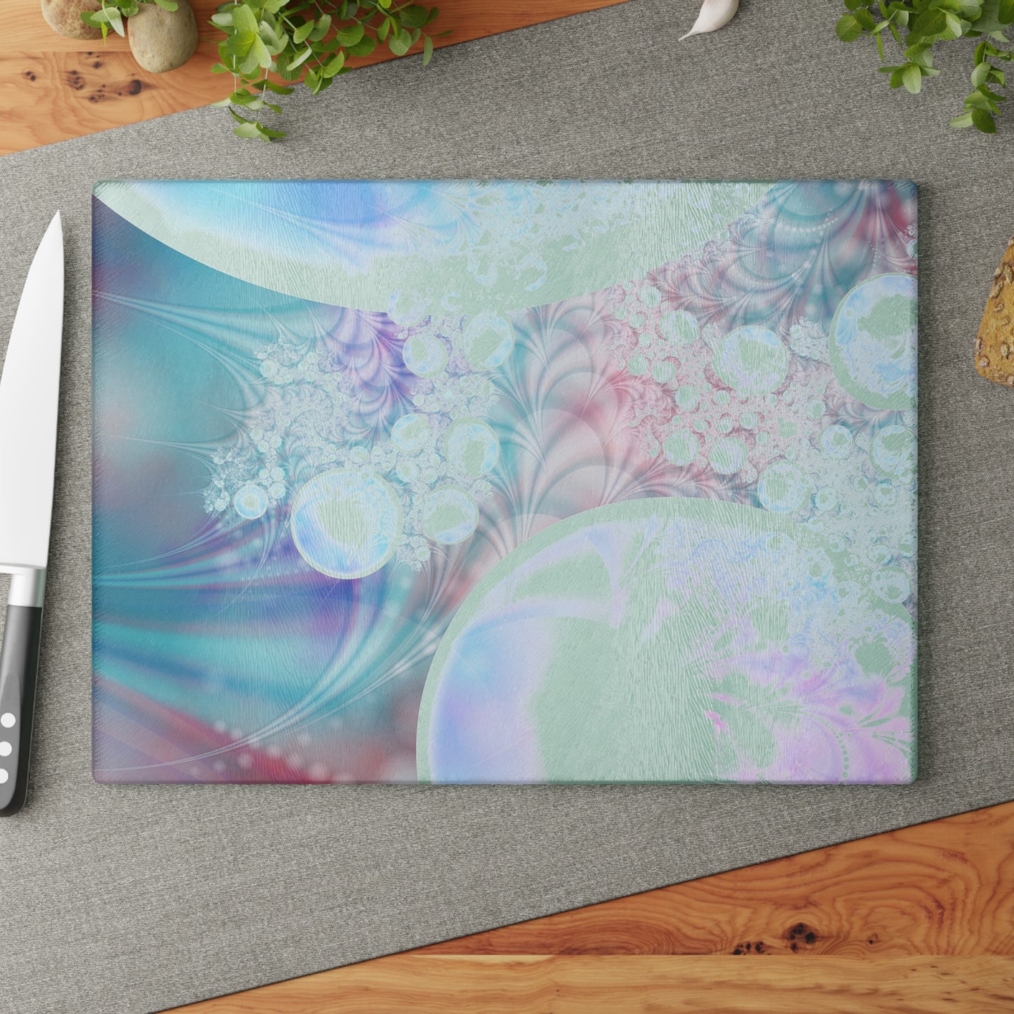 Elegant Glass Cutting Board with Abstract Design, Kitchen Decor, Unique Gift Idea, Modern Home Accessories, Food Prep Essential