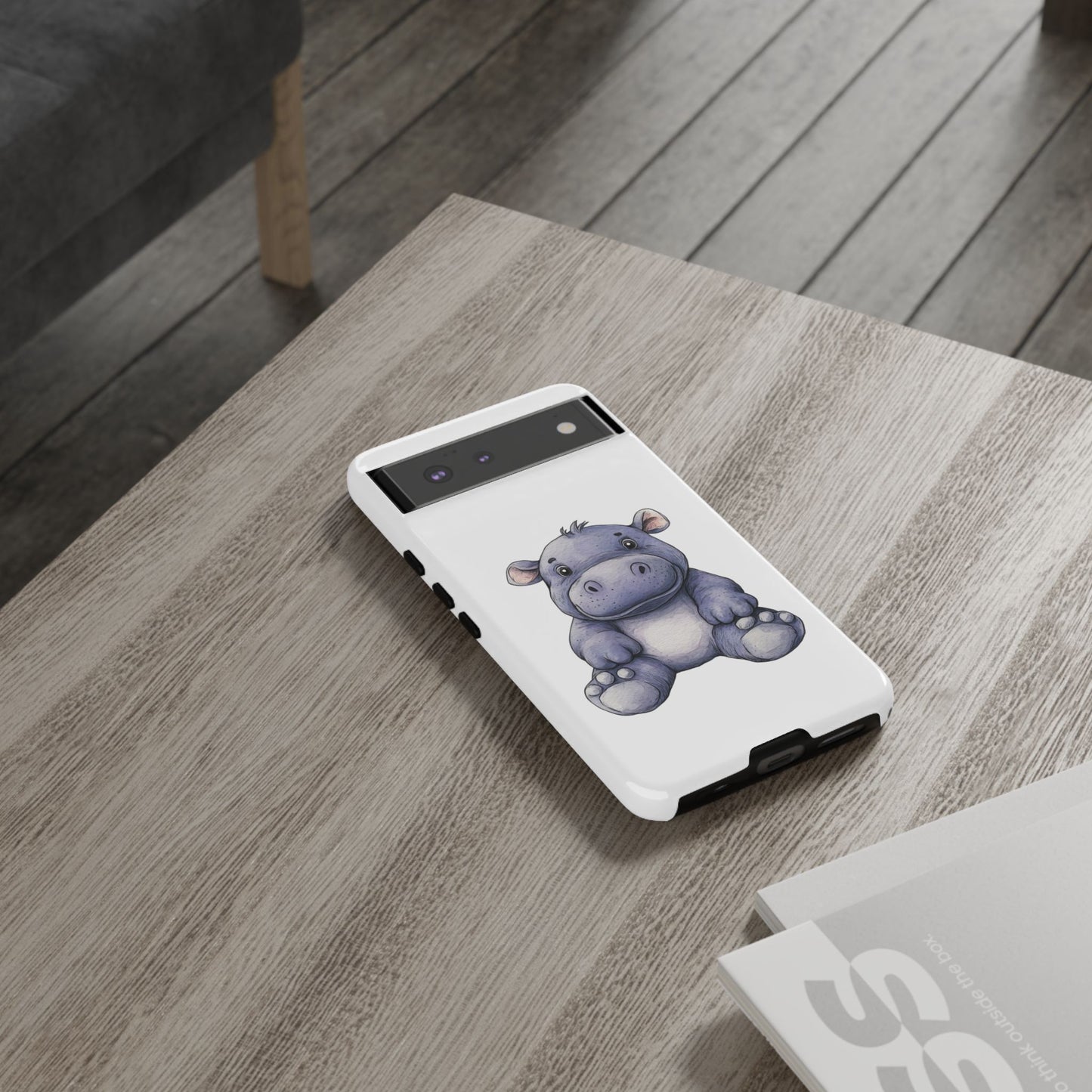 Cute Hippo Phone Case, Unique Tough Cases, Animal Lover Gift, Cute Animal Design, Baby Animal Phone Accessory