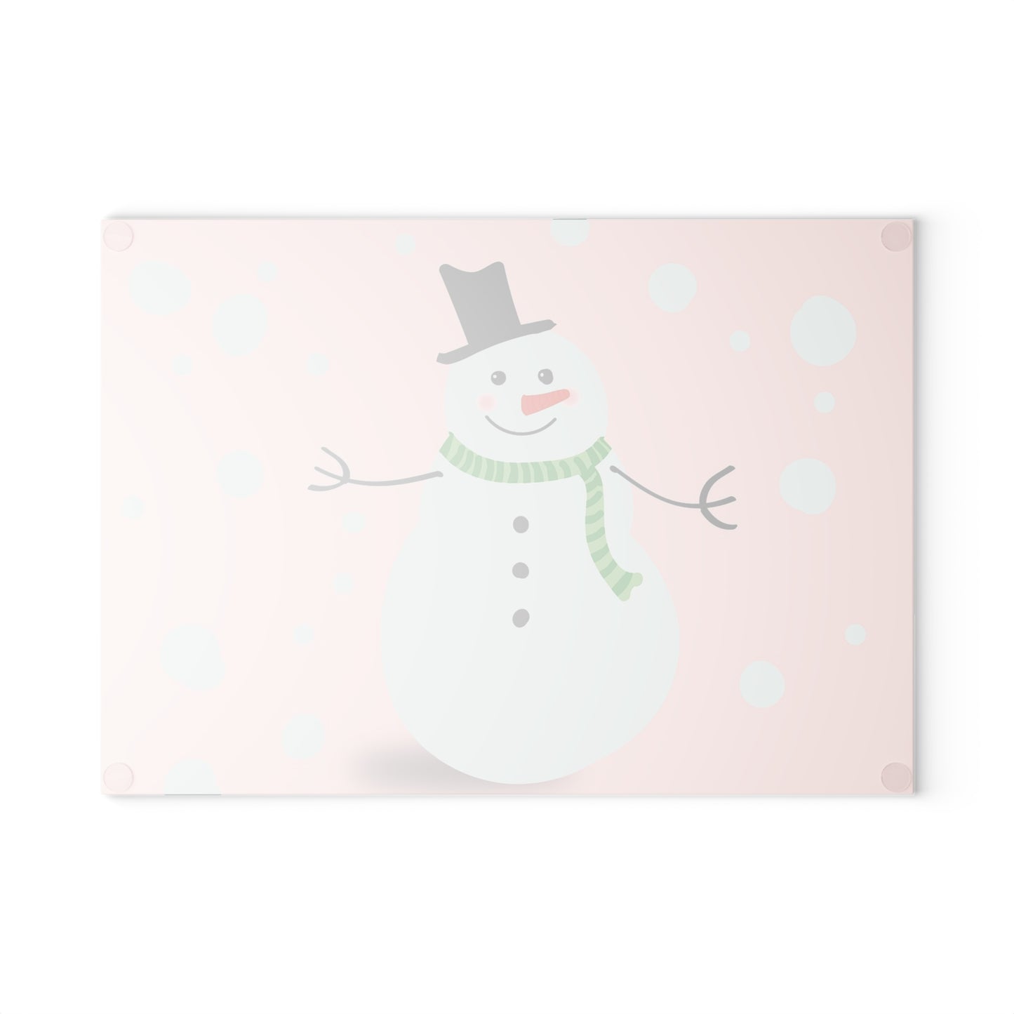 Festive Snowman Glass Cutting Board | Kitchen Decor, Holiday Gift, Winter Cooking, Unique Gift Idea, Home Essentials