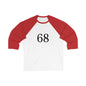 Vintage 68 Unisex Baseball Tee, Retro Sports Shirt, Casual Baseball Top