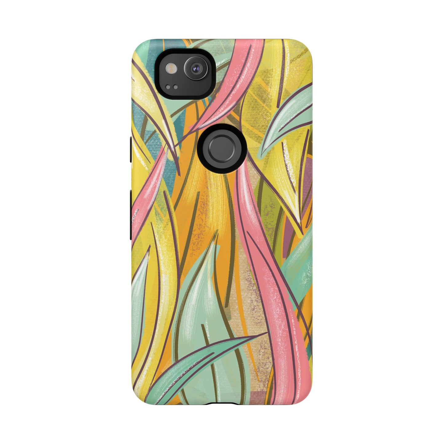 Vibrant Phone Case with Colorful Leaf Design, Tough Cases for Nature Lovers, Eco-Friendly Gift, Summer Vibes, Floral Phone Cover