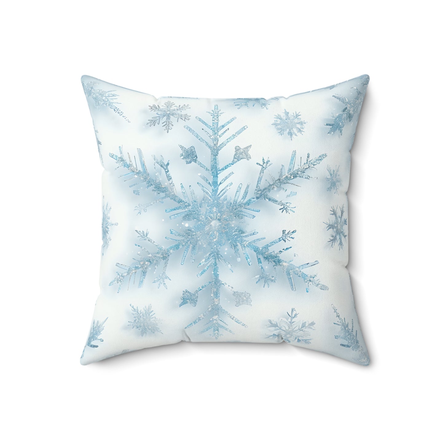 Winter Snowflake Faux Suede Pillow, Cozy Home Decor, Winter Decoration, Holiday Gift, Snow Themed Cushion