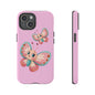 Cute Butterfly Phone Case, Tough Phone Cover, Girly Phone Accessory, Unique Gift for Her, Kids Phone Case, Floral Design Case