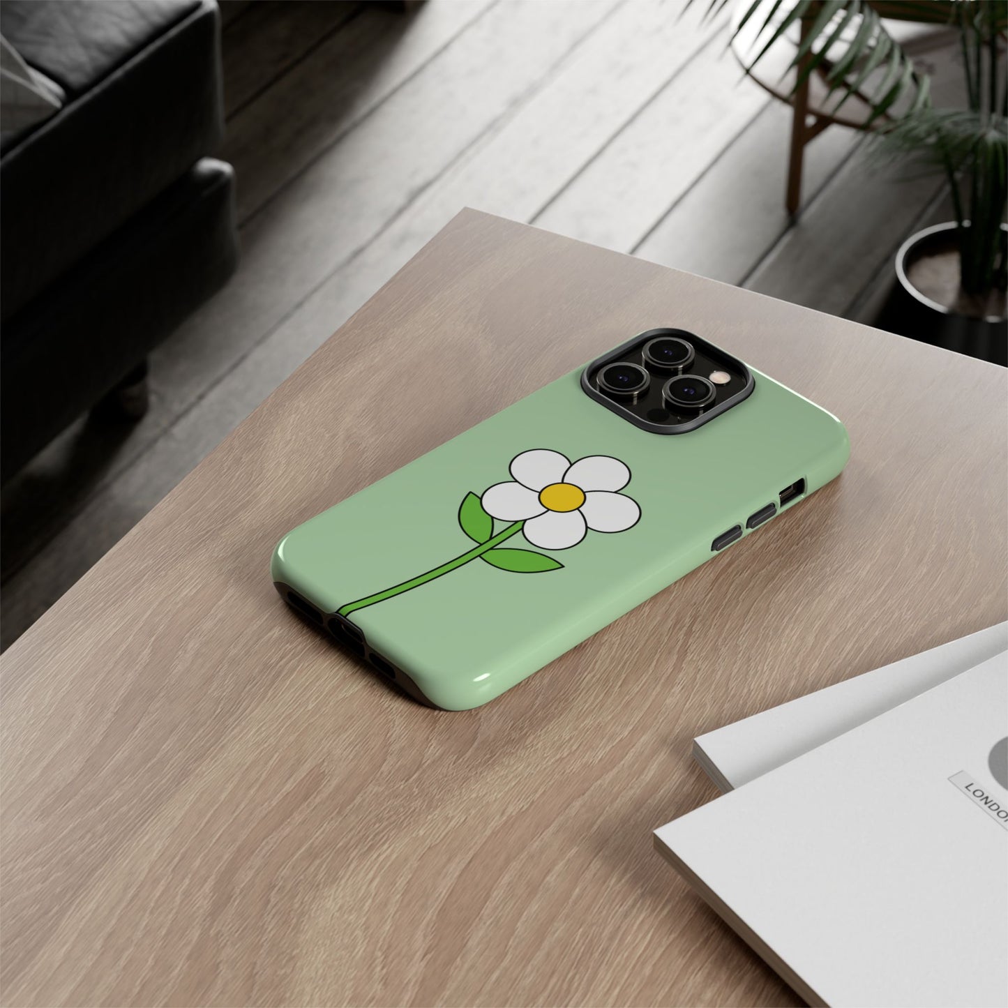 Floral Phone Case - Tough Cases for Nature Lovers, Cute Green Flower Design, iPhone Cover, Gift for Her, Spring Accessories