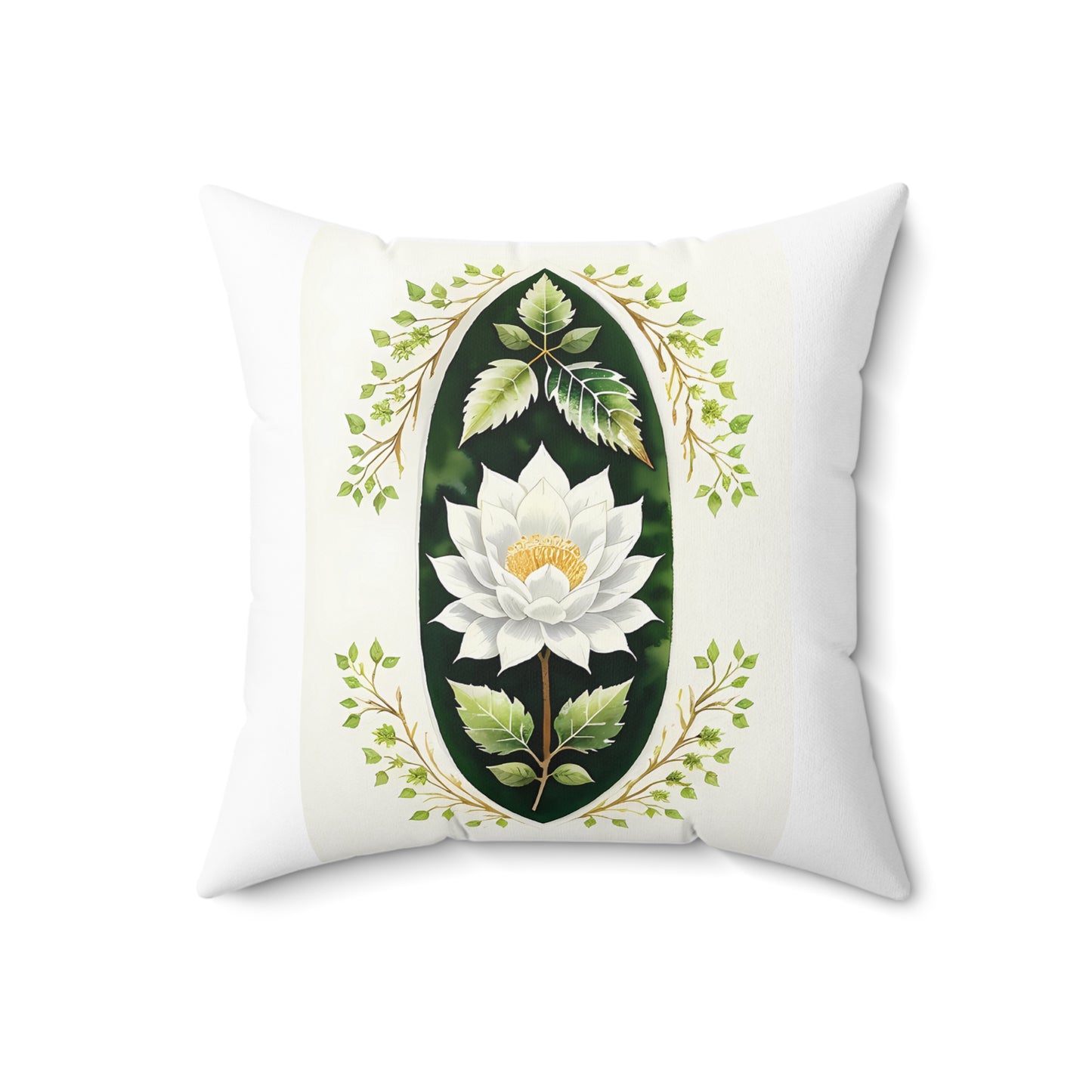 Botanical Lotus Throw Pillow, Home Decor, Floral Cushion, Nature Inspired Decoration, Gift for Plant Lovers