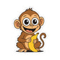 Cute Monkey Banana Kiss-Cut Stickers for Kids & Adults