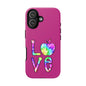 Colorful Love Phone Case, Tough Cases for iPhone, Cute Phone Accessory, Gift for Her, Summer Vibe Phone Cover