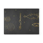 Christmas Glass Cutting Board – Elegant Gold Tree & Ornaments “Merry Christmas”
