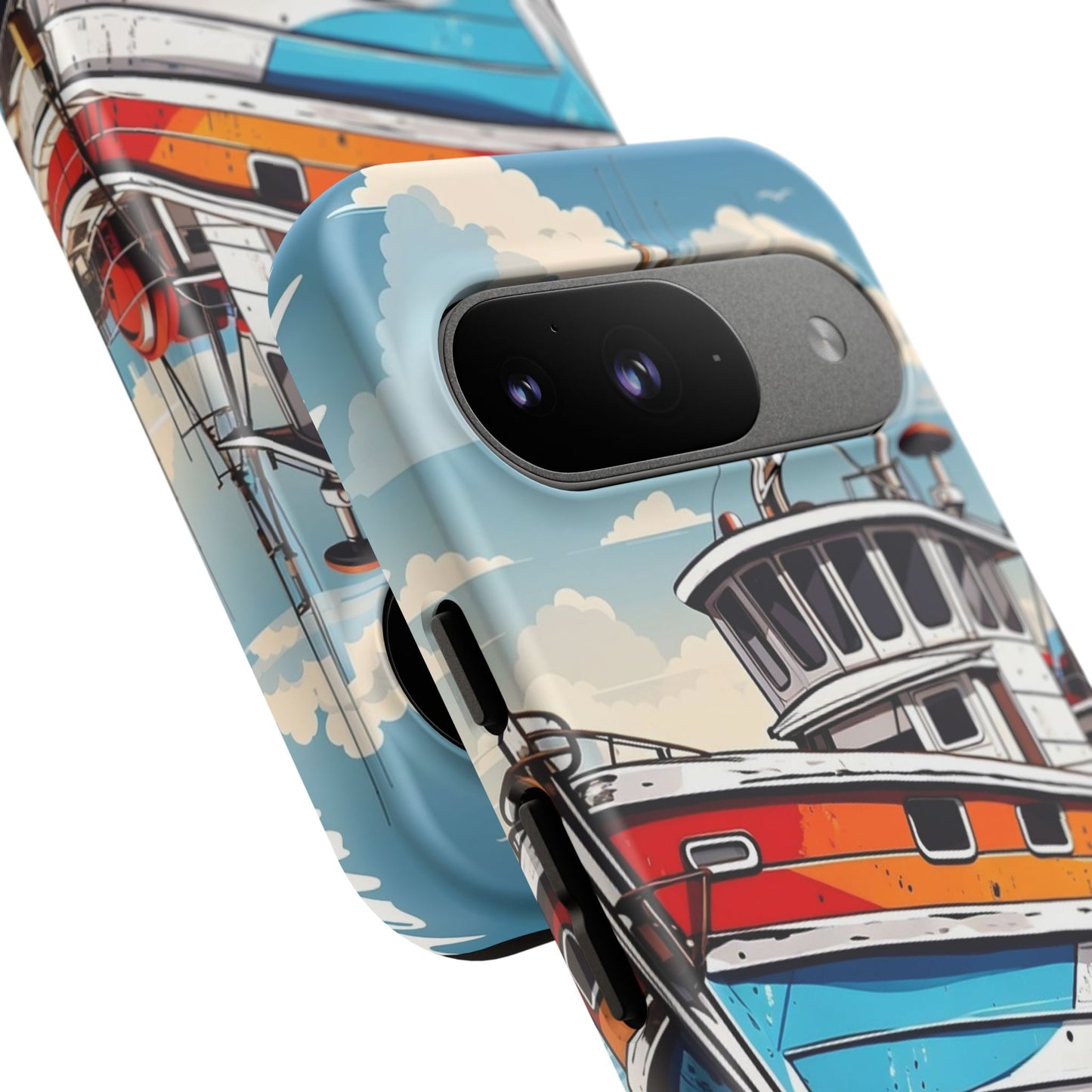 Colorful Fishing Boat Phone Case | Nautical Gift, Marine Design, Coastal Aesthetic, Summer Vibes, Sea Lover's Accessory