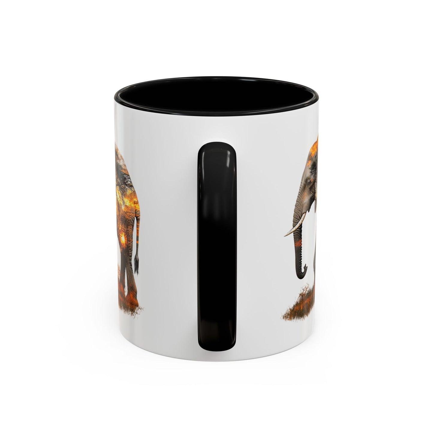 Elegant Elephant Accent Coffee Mug - Nature Lover Gift, Animal Lover Mug, Unique Home Decor, Wildlife Conservation, Travel Mug