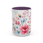 Floral Accent Coffee Mug - Perfect Gift for Tea Lovers, Home Decor, Kitchen Accessories, Mother's Day, Coffee Enthusiasts