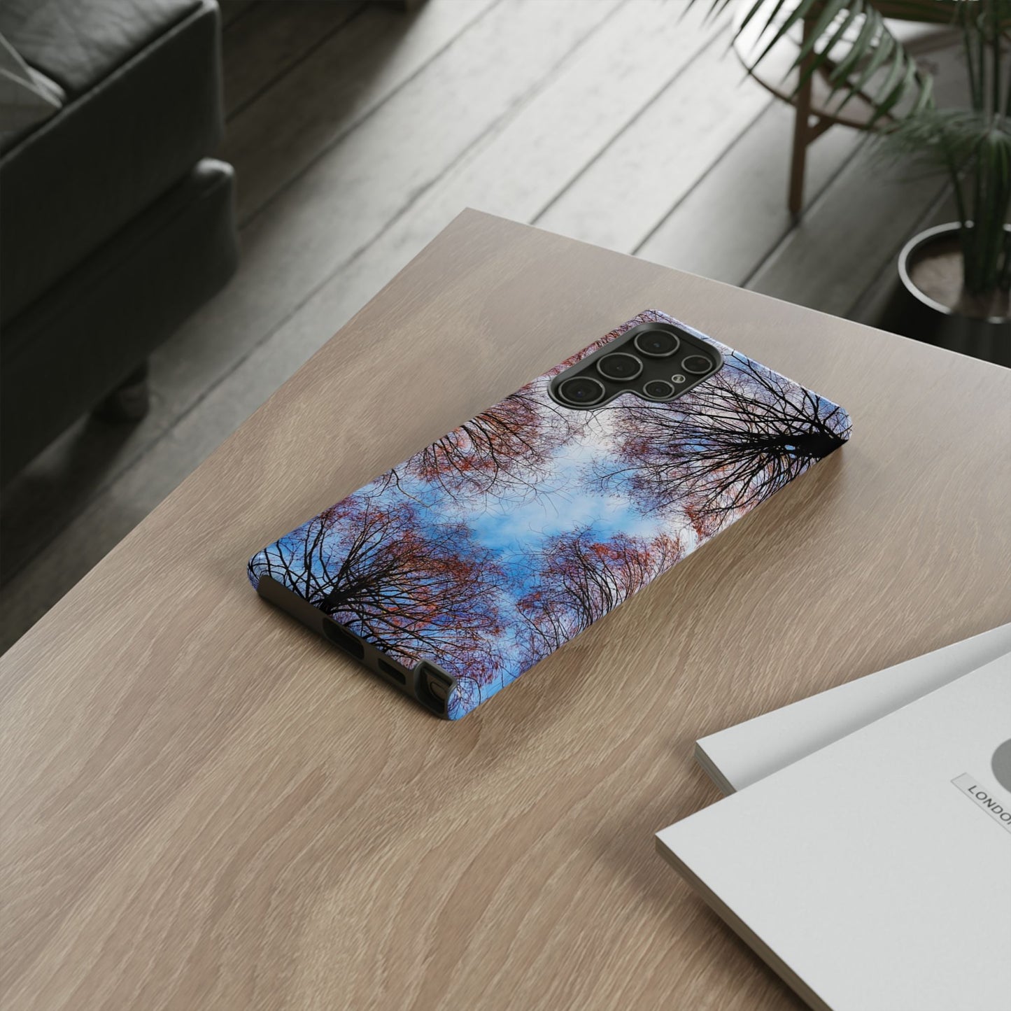 Skyward Trees Phone Case — Nature Forest Canopy Protective Tough Case