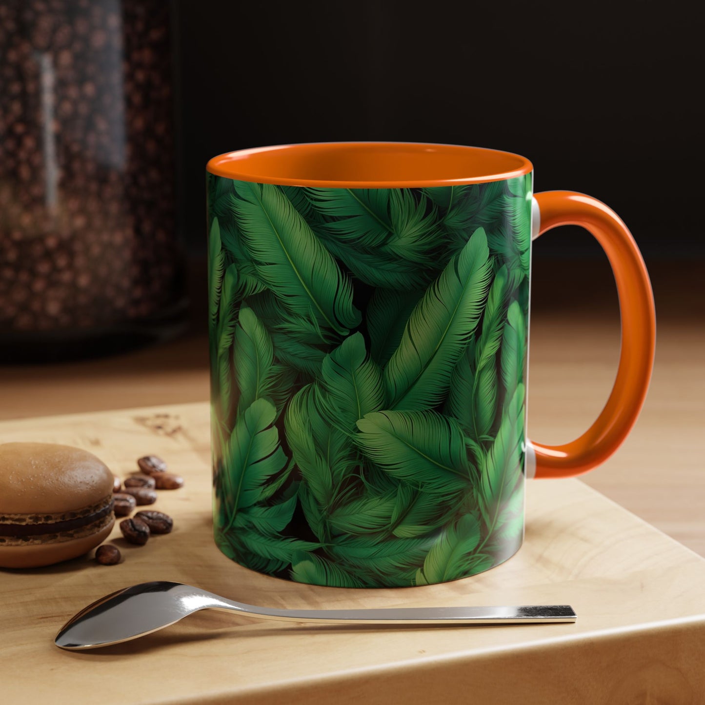 Tropical Leaf Coffee Mug - Green Botanical Drinkware, Ideal Gift for Nature Lovers, Home Decor, Tropical Theme, Eco-Friendly Beverage