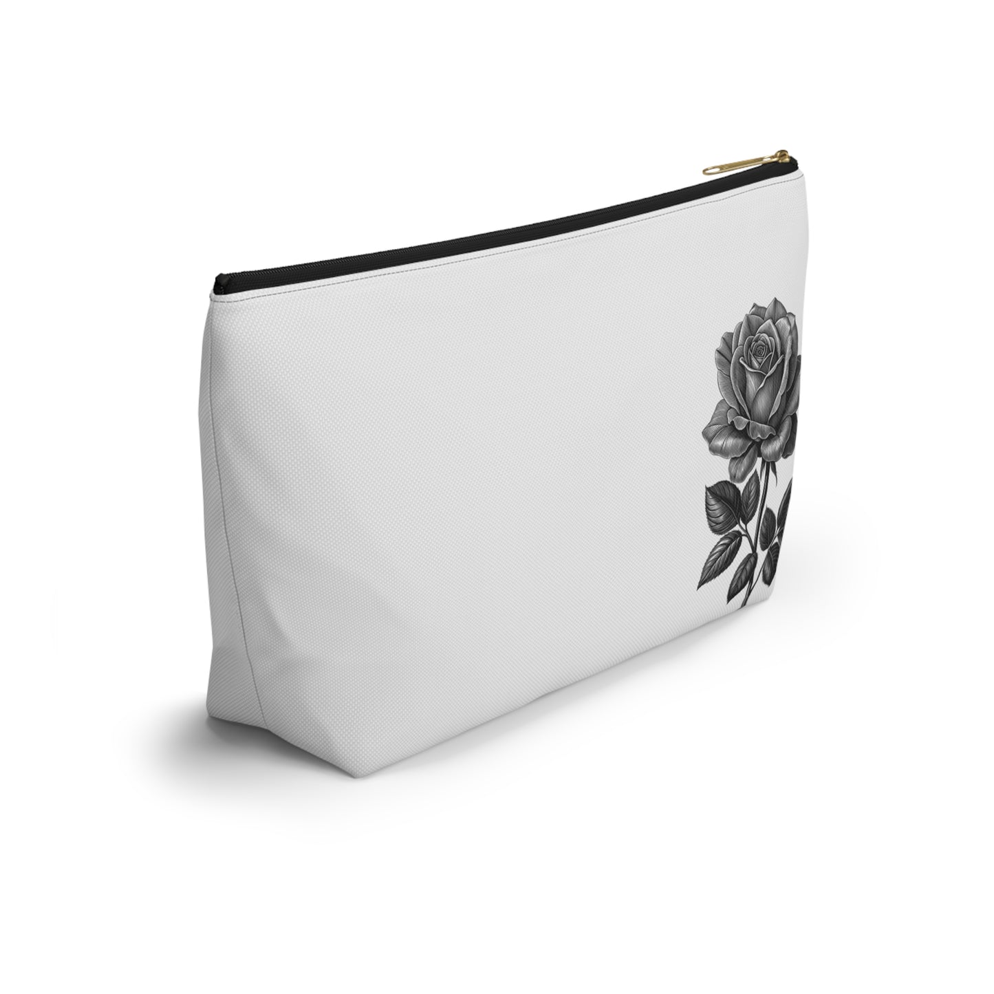 Black Rose Accessory Pouch | Makeup Bag | Travel Organizer | Gift for Her | Floral Design | Elegant Storage