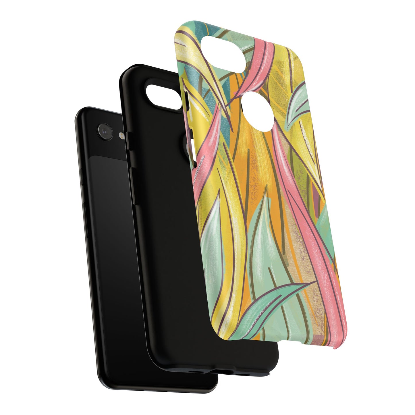 Vibrant Phone Case with Colorful Leaf Design, Tough Cases for Nature Lovers, Eco-Friendly Gift, Summer Vibes, Floral Phone Cover