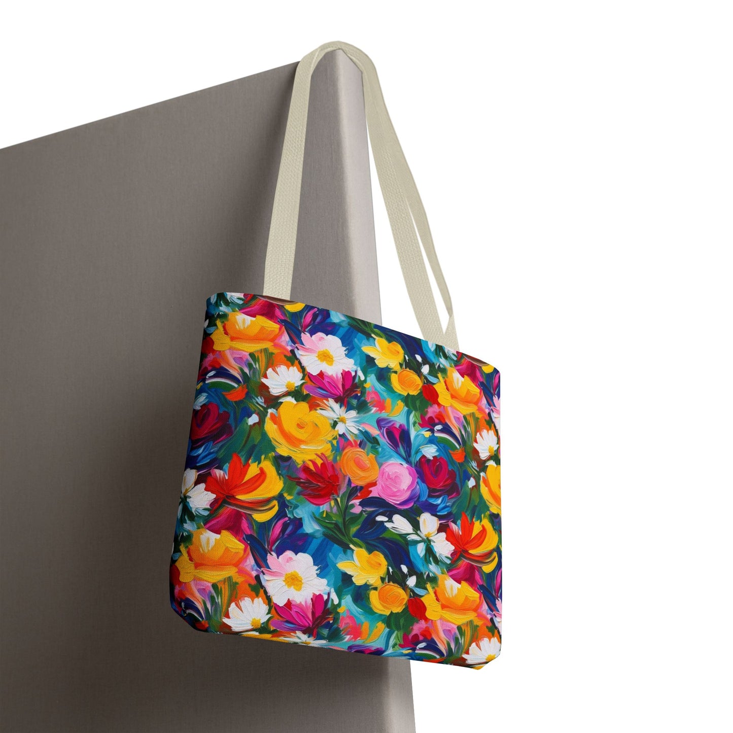 Colorful Floral Tote Bag — Vibrant All-Over Print Shopper