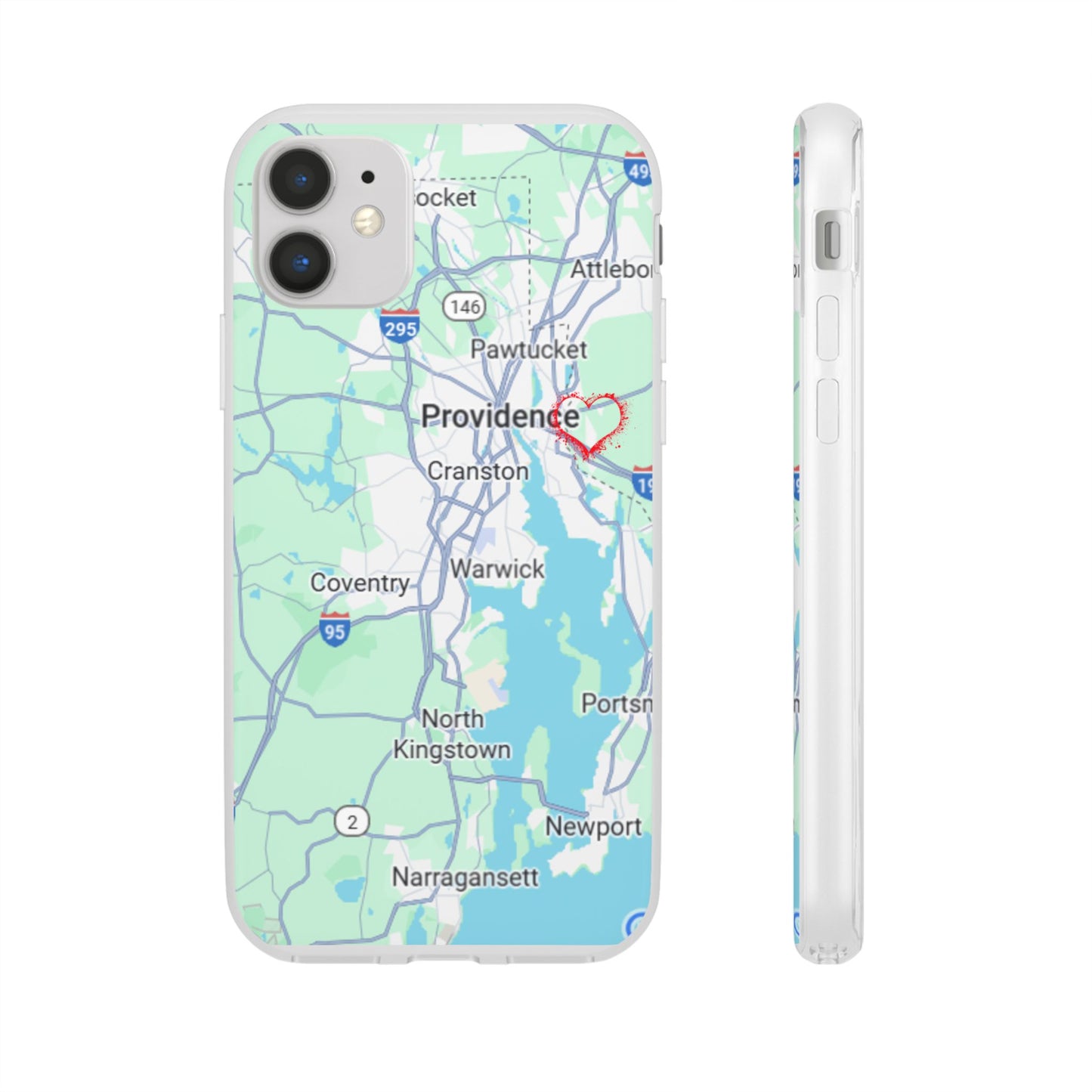 Providence Heart Map Phone Case - Custom Flexible Smartphone Protector, Gift for Her, Map Lover's Accessory, Personalized Case, Travel [...]