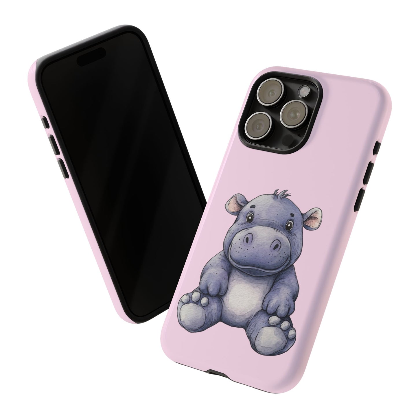 Cute Hippo Phone Case - Tough Cases, Animal Phone Cover, Kawaii Accessories, Gifts for Kids, Unique Tech Gear