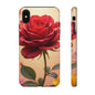 Floral Phone Case with Red Rose Design, Tough Phone Cover, Flower Print, Gift for Her, Stylish Accessory, Floral Aesthetic