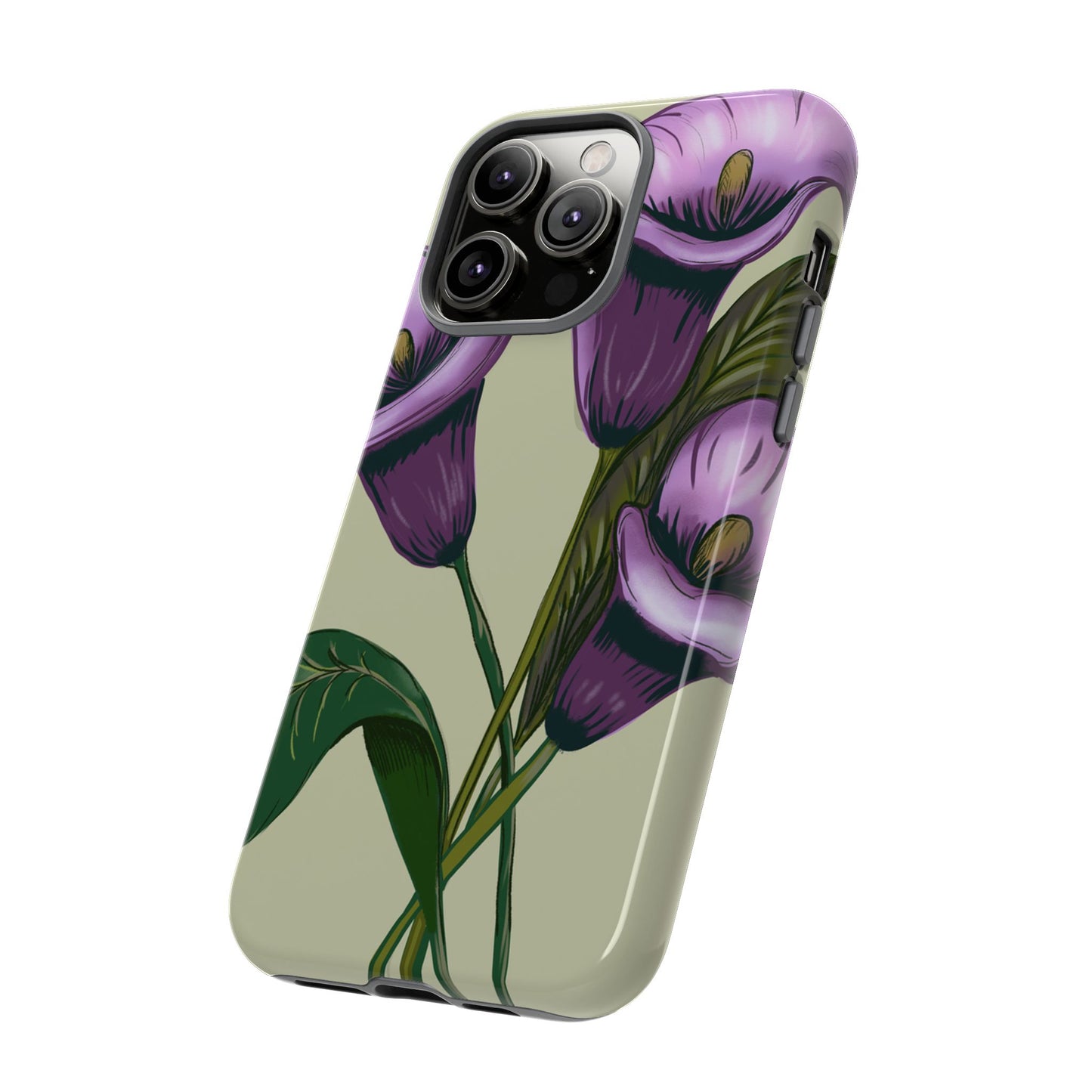 Floral Phone Case - Tough Cases, Purple Flower Design, Cell Phone Accessories, Gift for Her, Nature Lover Essentials