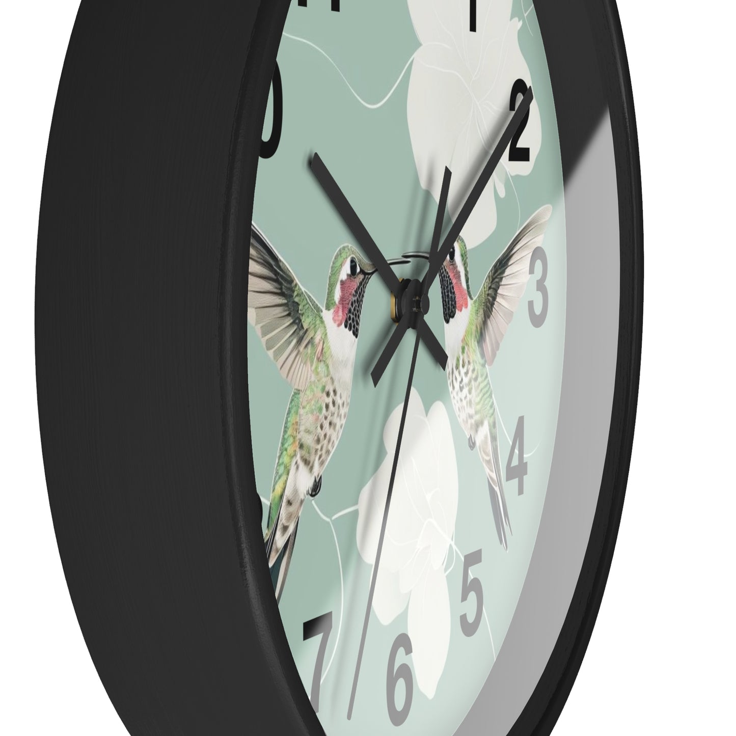 Hummingbird Floral Wall Clock | Mint Bird Clock