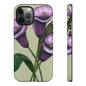 Floral Phone Case - Tough Cases, Purple Flower Design, Cell Phone Accessories, Gift for Her, Nature Lover Essentials