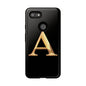 Custom Phone Case with Gold Letter A, Monogrammed Gift, Tough Protective Case, Personalized Phone Accessory, Unique Phone Cover