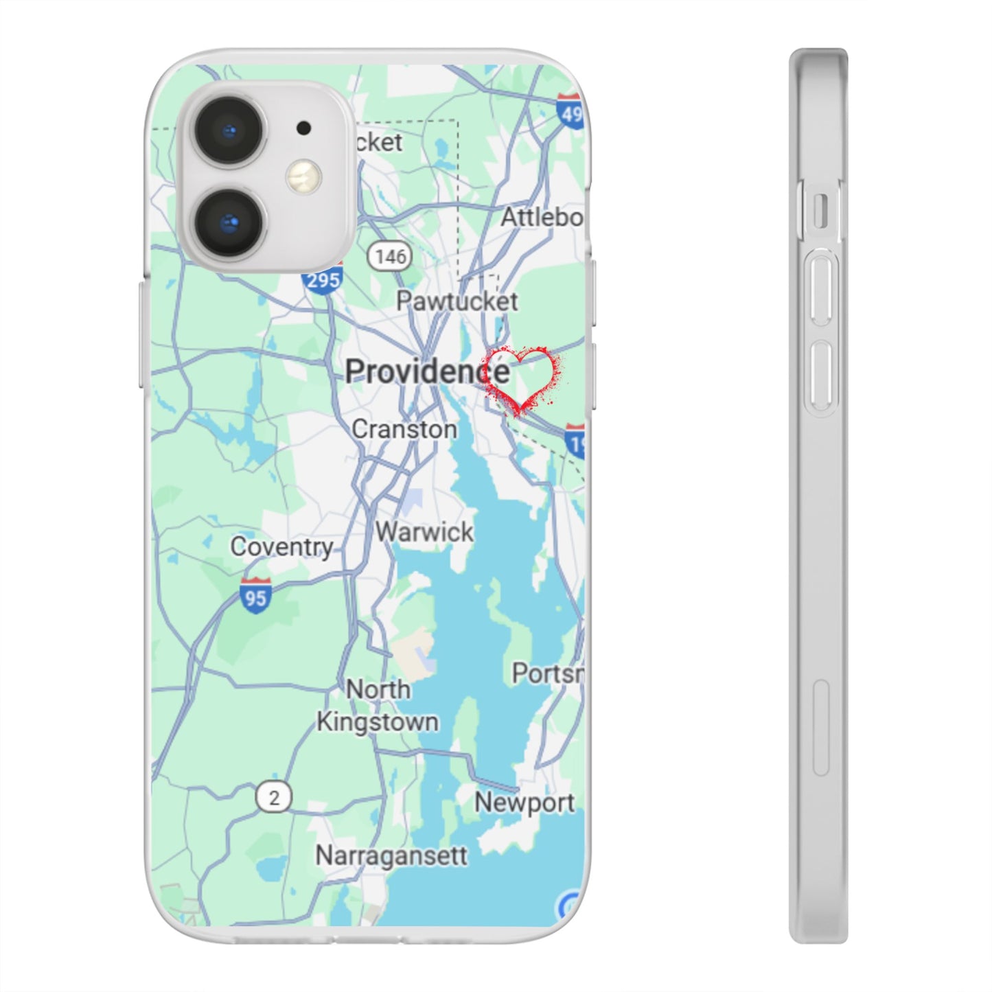 Providence Heart Map Phone Case - Custom Flexible Smartphone Protector, Gift for Her, Map Lover's Accessory, Personalized Case, Travel [...]