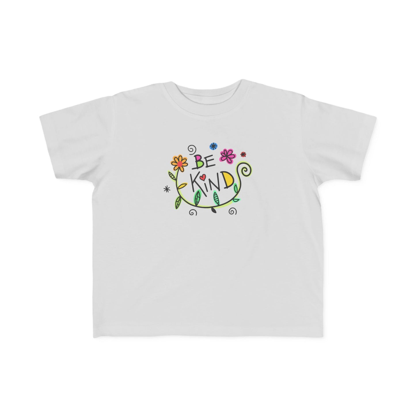 Whimsical Toddler Tee - 'Be Kind' Design, Cute Kids' Shirt, Floral Graphic Tee, Toddler Gift, Inspirational Apparel