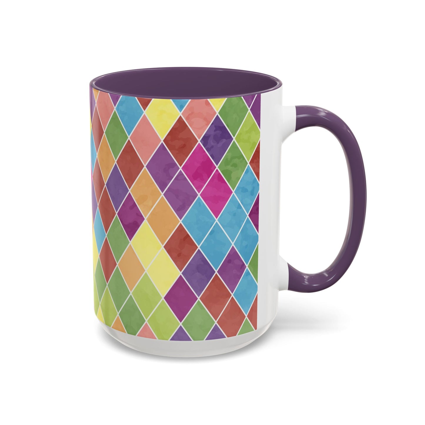 Colorful Diamond Pattern Coffee Mug, Coffee Lover Gift, Bright Kitchen Decor, Artistic Mug, Vibrant Drinkware
