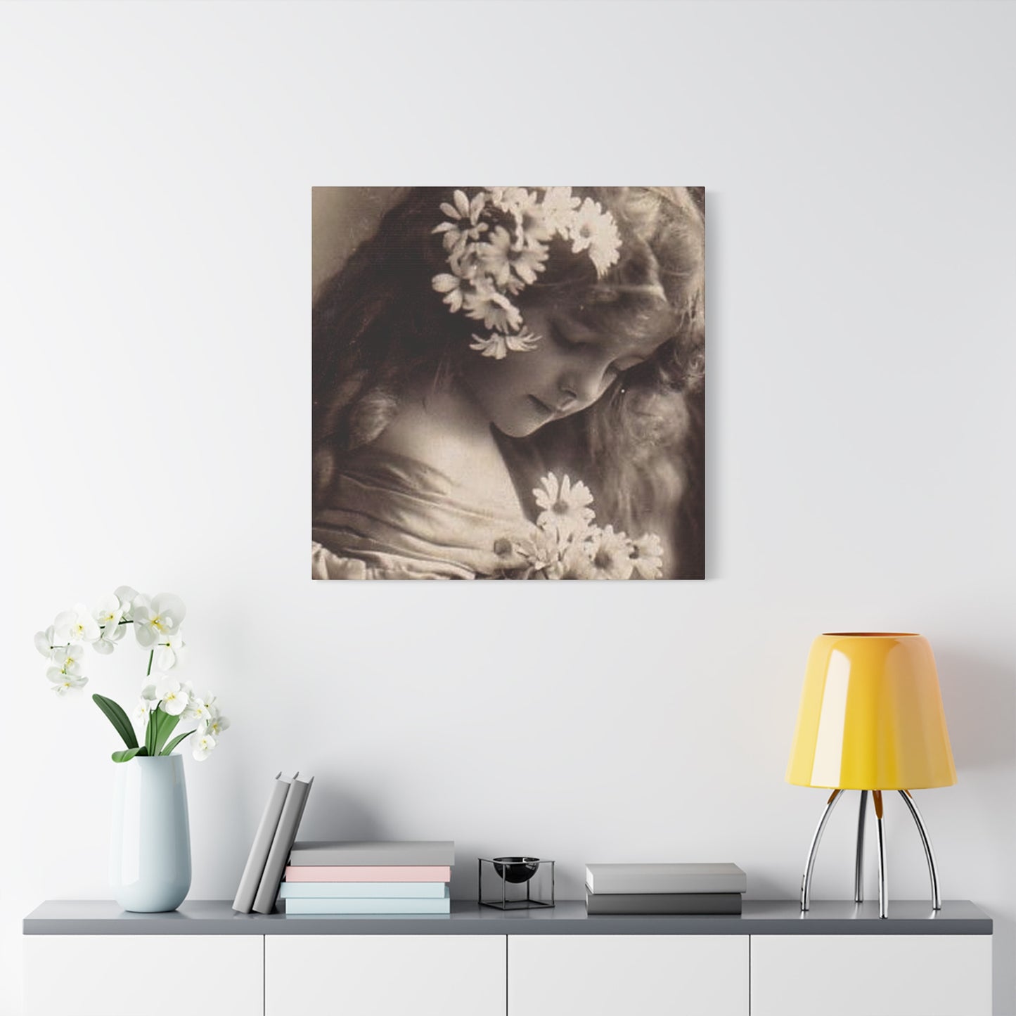 Vintage Floral Portrait Canvas