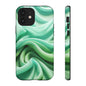 Stylish Phone Case, Tough Case, Green Abstract Design, Cell Phone Cover, Unique Gift, Trendy Accessory